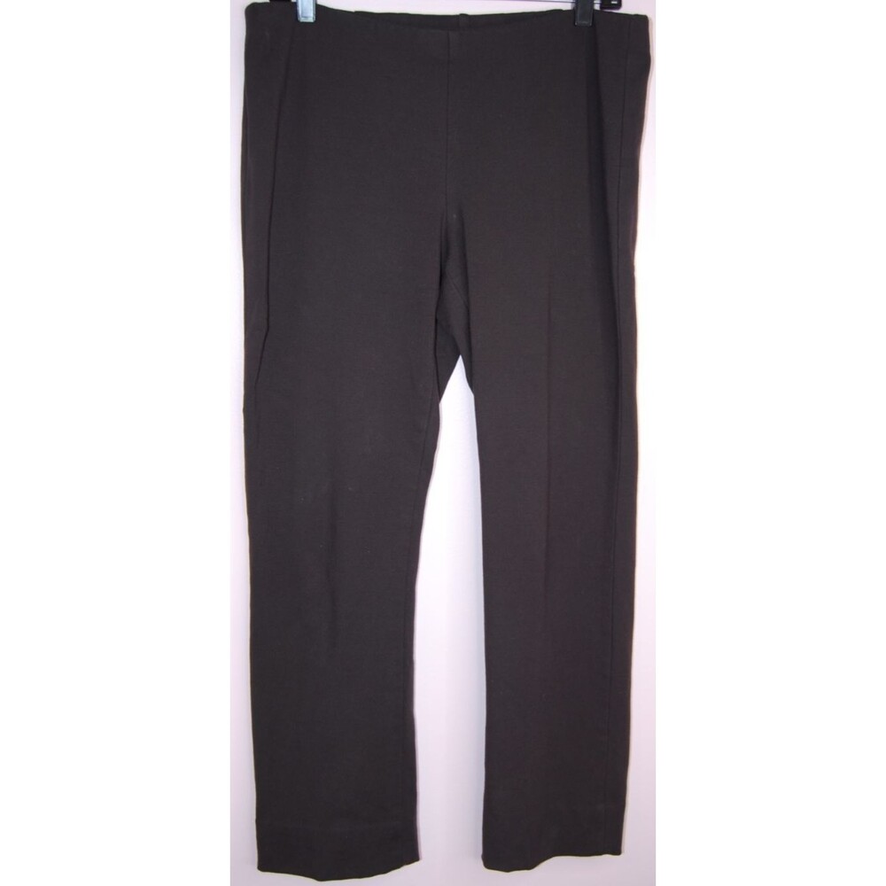 Eileen Fisher Dark Gray Stretch Pull on Waist Straight Dress Pants Size 12